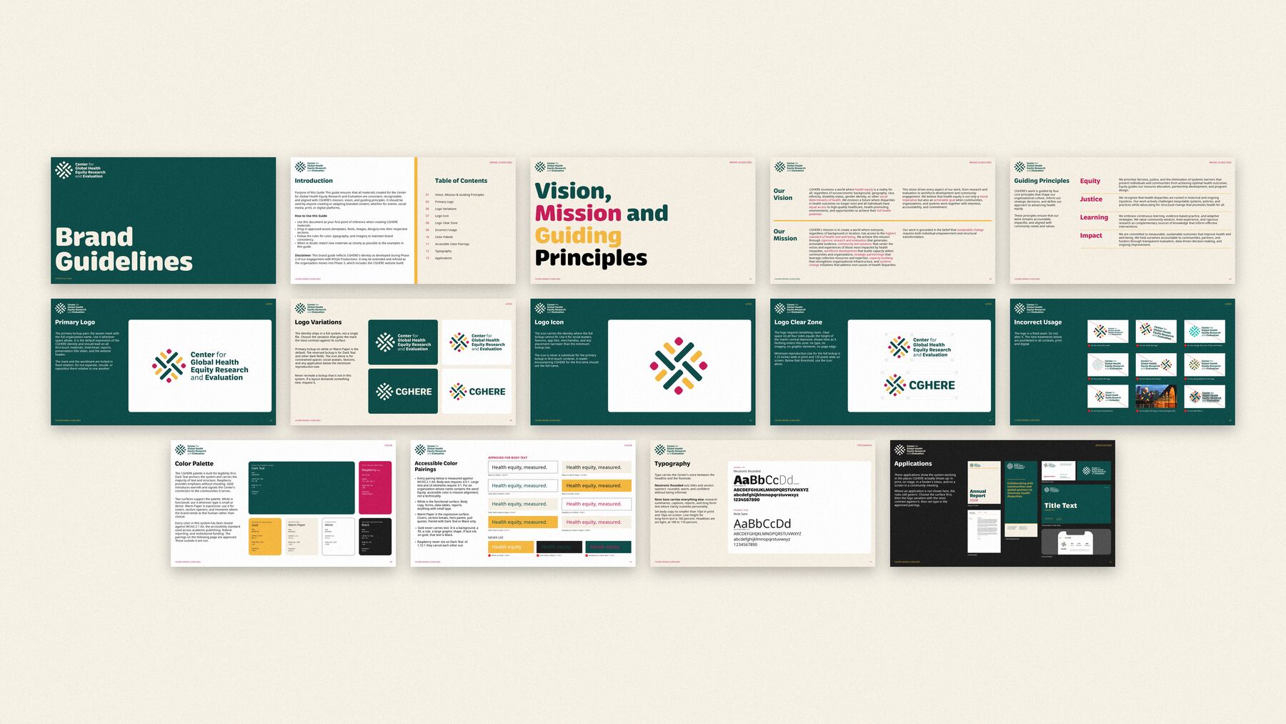 CGHERE brand guidelines spreads
